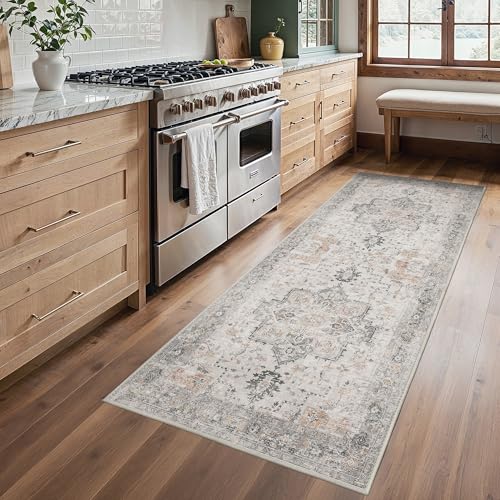 BESBLEE 2'6"x6' Washable Runner Rug Non Slip for Hallway, Light Taupe Brown - color: Light Taupe Brown, size: 2'6" x 6' (Runner)
