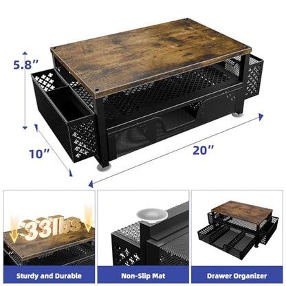 Simple Trending Monitor Stand with Drawer, 2-Tier Laptop Stand, Wood - color: Wood