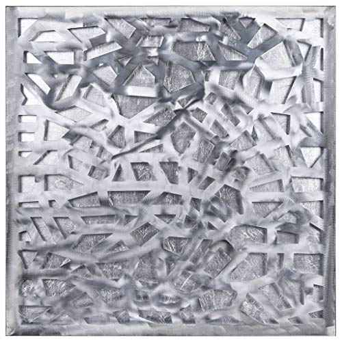 Empire Art Direct Enigma 3D Polished Steel Sculpture, Abstract Metal Wall Art with Sliver Leaf, Ready to Hang, Living Room, Bedroom & Office,Sliver,32"x32" - color: Silver Enigma, size: 32"L x 32"W