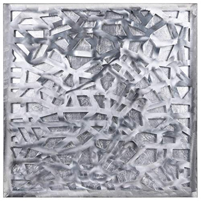 Empire Art Direct Enigma 3D Polished Steel Sculpture, Abstract Metal Wall Art with Sliver Leaf, Ready to Hang, Living Room, Bedroom & Office,Sliver,32"x32" - color: Silver Enigma, size: 32"L x 32"W