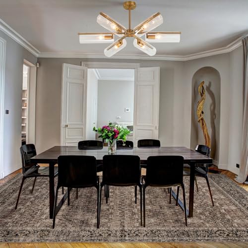 10x14 Non-Slip Washable Extra Large Area Rug(Brown,10'x14') - color: Brown, size: 10' x 14' (Rectangular)