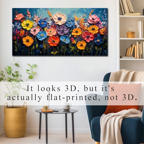 Flower Canvas Wall Art for Bedroom Women Floral Prints Wall Decor - color: Colorful, size: 40"L x 20"W