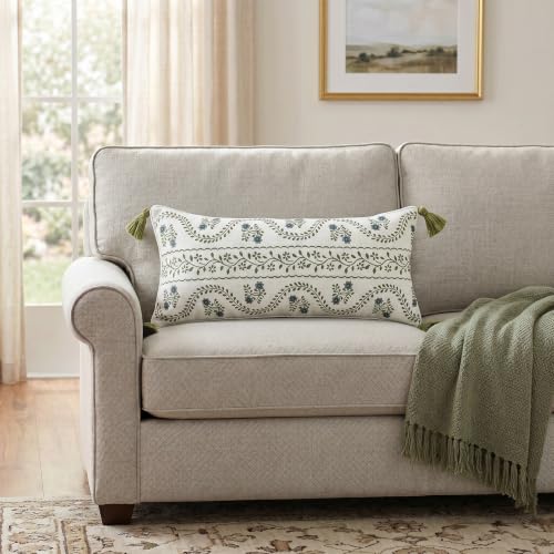 ISAENNE Designer Printed Rectangle Throw Pillow Cover,Set of 2,28"x12" - color: Mosella D, size: 28" x 12" (Pack of 2)