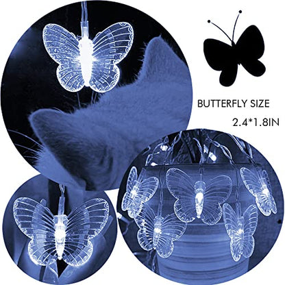 Butterfly Curtain Fairy Lights USB Plug in,8 Modes 120 LED 20FT Firefly Twinkle Timer String Lights with Remote, Waterproof Copper Wire for Bedroom Patio Christmas Wedding Party (Cool White) - color: Cool White