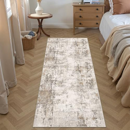 Washable Brown Grey Neutral Kitchen Runner Rug Set of 3 - color: Abstract | Brown Grey, size: 20"x32"+20"x48"+30"x50"