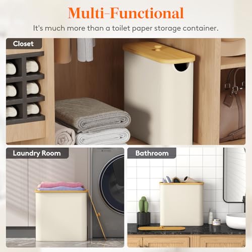 Lifewit Toilet Paper Storage Holder, Extra Large Stand Basket, 30L, White - color: White, size: 30L