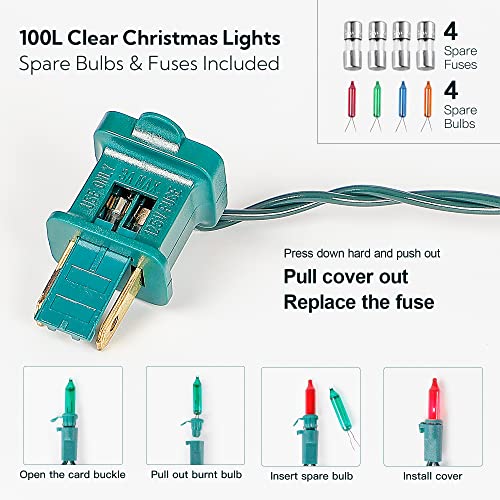 Multicolor Christmas Mini Lights, 23FT 100 Count Green Wire - color: Multicolor