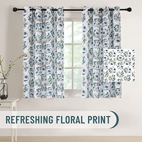 Joydeco Boho Green Floral Curtains 72 Inches Long for Bedroom 2 Panels, Room Darkening Curtains Patterned Panels for Living Room with Grommet, 80% Blackout Botanical Printed Drapes(Hexagon Green-72) - color: Hexagon Green, size: 52"W x 72"L (Pack of 2)