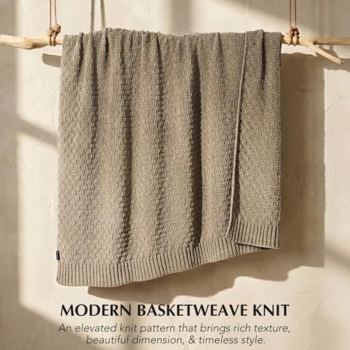 EVERGRACEHOME Chunky Chenille Knit Throw Blanket, Hearth Taupe, 60" x 80" - color: Hearth Taupe, size: 60" x 80"