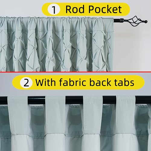 Pintuck Diamond Textured Thermal Insulated Window Curtains 52"W x 63"L - color: Seafoam Green, size: 52"W x 63"L (Pack of 2)