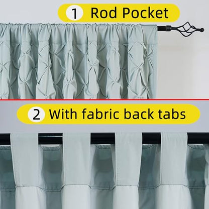 Pintuck Diamond Textured Thermal Insulated Window Curtains 52"W x 84"L - color: Seafoam Green, size: 52"W x 84"L (Pack of 2)