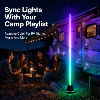 ICRGB Corner Floor Lamp with Speaker, Ambient Mood Lighting for Room Decor