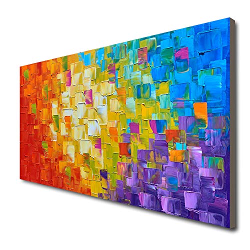 Seekland Art Hand Painted Texture Large Oil Painting on Canvas Modern Abstract Huge Wall Art for Living Room Decor Contemporary Artwork Framed Ready to Hang (Framed 60 * 30 inch) - size: 60"L x 30"W