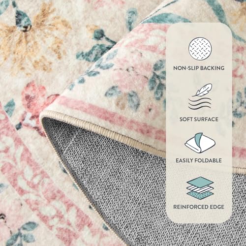 Lahome Boho Hallway Runner Rug 2x6, Washable Kitchen Bathroom Runner Rug - color: Blush Pink, size: 2' x 6' (Runner)