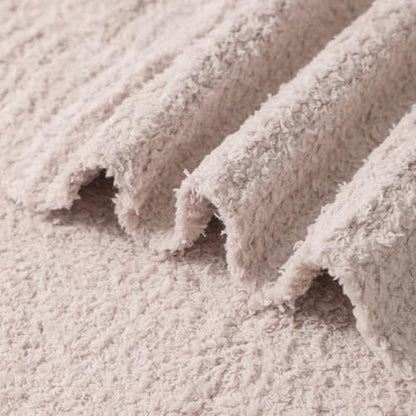 bearberry Knit Throw Blanket 40x50 Beige Super Soft Plush for Couch - color: Beige, size: Kids(40″x50″)