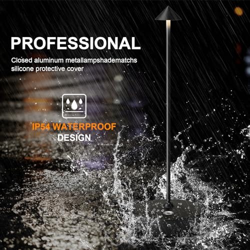 2Pack Rechargeable Cordless Table Lamp, Portable Powered LED Battery 6000mAh Metal USB Desk Lamp, 3 Levels Brightness Light for Restaurants Outdoor (2pack Black) - color: 2pack Black
