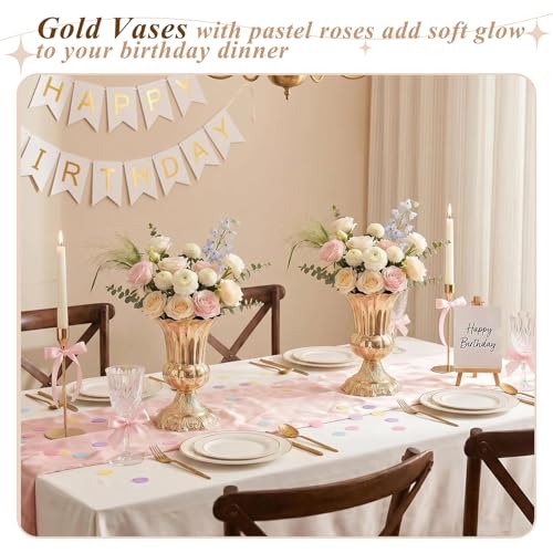Gold Vases for Centerpieces, 2 Pcs Metal Trumpet Vase, 8.4" Tall - color: French Gold, size: 8.4in-2Pcs