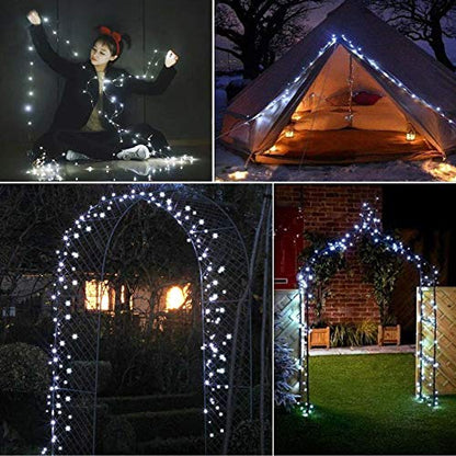 RUICHEN Dimmable Fairy Lights Plug in Copper Wire 33 Ft 100 LED, Cool White - color: Cool White