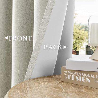 ChrisDowa Greyish Beige Blackout Curtains 45 Inches 2 Panels for Bedroom - color: Greyish Beige, size: 52"W x 45"L (Pack of 2)