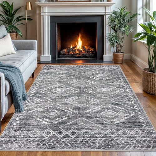 KILOCOCO Area Rug 4'x6' Entryway Rug Washable Living Room Rug, Grey - color: Grey, size: 4' x 6' (Rectangular)