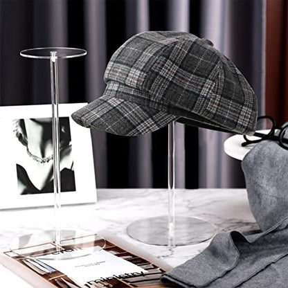 Yookeer 2 Set 16 Inch Clear Acrylic Hat Stands and Wig Display Rack Stands for Multiple Hats Display Tabletop Baseball Caps Watch Tabletop (Round Bottom) - color: 16 Inch in Height, style: Round Bottom