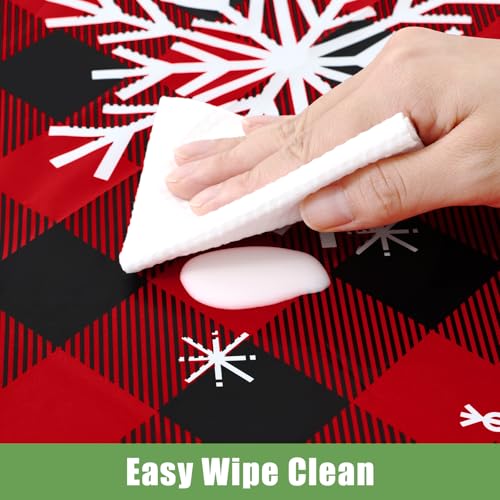 Smiry Disposable Rectangle Plastic 54 x 108 Inch Table Cloth 3 Pack - color: Christmas Red
