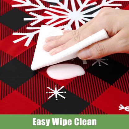 Smiry Disposable Rectangle Plastic 54 x 108 Inch Table Cloth 3 Pack - color: Christmas Red