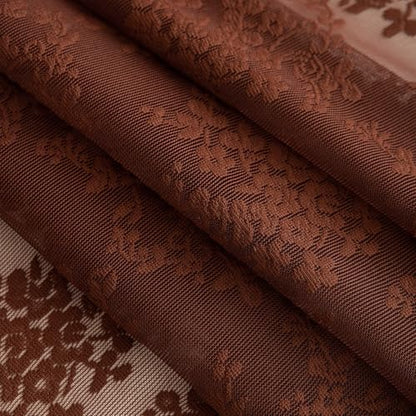 TUDECO Lace Brown Shower Curtain with Attached Valance, 72 x 72 Inch - color: Dark Brown, size: 72"W x 72"L (Pack of 1)