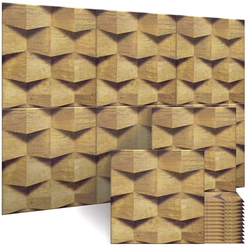 6 Pack Art Acoustic Wall Panels,70.8”x47.2”Self Adhesive for Home Decor - color: 3D Geometric Weave, size: 72 * 48 Inches