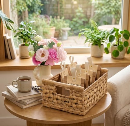 NAYA Set of 2L (16.5"&15") Water Hyacinth Wicker Shelf Storage Baskets - size: Set 2 Medium - Large