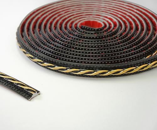 Colamo 16.4FT Gilded Black Peel and Stick Trim Caulk Strip,Flexible Adhesive Moldings & Trims for Wall/Mirror/Ceiling/Window and Door Frame,Stick on Backsplash Tile Trimming,Sticky Edge,Side Body Trim - color: Gilded Black