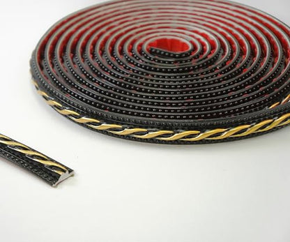 Colamo 16.4FT Gilded Black Peel and Stick Trim Caulk Strip,Flexible Adhesive Moldings & Trims for Wall/Mirror/Ceiling/Window and Door Frame,Stick on Backsplash Tile Trimming,Sticky Edge,Side Body Trim - color: Gilded Black