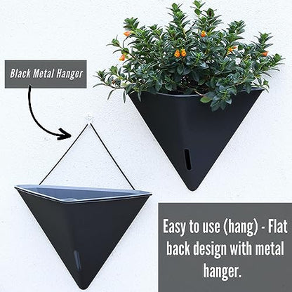 LaLaGreen Wall Planter for Indoor (12in, 4 Pack) Large Self Watering Plants - color: Black X 4 Pack