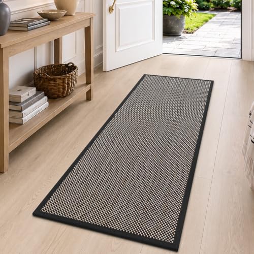 DEXI Ultra Thin Hallway Runner Rug 24x72, Non Slip Entryway Rugs,Black - color: Black, size: 24" X 72" (Runner)