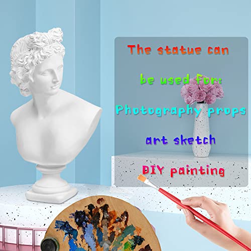 Norrclp 12.6in Greek Statue of Apollo, Classic Roman Head Bust - color: Apollo-12.6in
