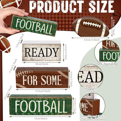 Yuntau 4 Pcs Fall Football Decorations for Home Farmhouse Tiered Tray Decor - style: Classic Football