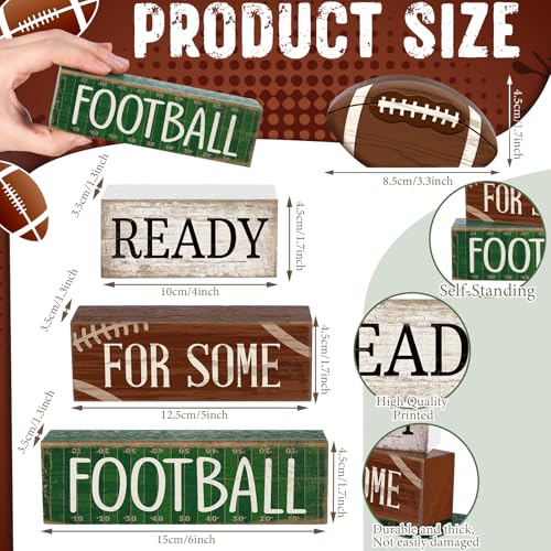 Yuntau 4 Pcs Fall Football Decorations for Home Farmhouse Tiered Tray Decor - style: Classic Football