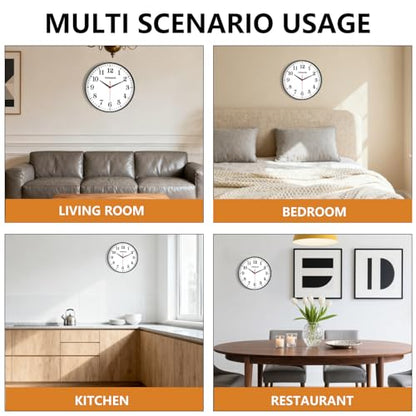 Black Wall Clock, 10 Inch Wall Clocks Battery Operated, Large Number Classic Silent Non Ticking Quartz Analog Decorative Wall Clocks for Living Room Bedroom Kitchen Gym Office School Hotel