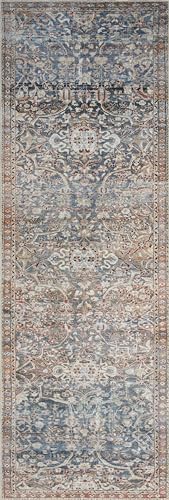 Loloi Chris Loves Julia Jules Denim / Spice 8'-6" x 11'-6" Area Rug - color: Denim / Spice, size: 8'6" x 11'6" (Rectangular)