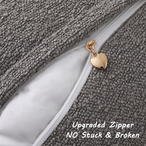 FUTEI Pack of 2 Boucle Textured Throw Pillow Covers 26x26 Inch, Light Grey - color: Light Grey, size: 26" x 26" (Pack of 2)