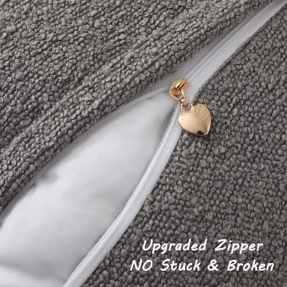 FUTEI Pack of 2 Boucle Textured Throw Pillow Covers 20x20 Inch, Light Grey - color: Light Grey, size: 20" x 20" (Pack of 2)