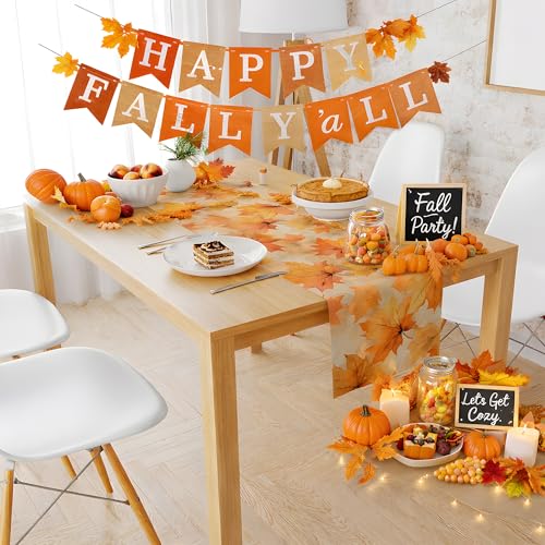 Thanksgiving Decorations - Fall Leaves Table Runner - color: Fall Leaves