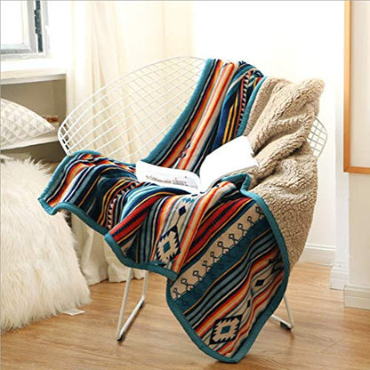 UKELER Boho Sherpa Throw 60'' x 50''- Bohemian Soft Plush Flannel Throw Blankets for Bed/Couch/Sofa/Office/Camping - color: A-bohemian, size: 50''x60''