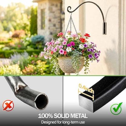 Qiang Ni Heavy-Duty Plant Hanger-16 Inch 80Lbs Outdoor Wall Mount Bracket - color: 16"-Black-1Pcs, size: 16" Black