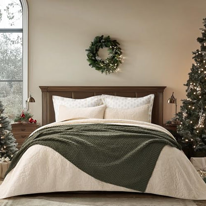 EVERGRACEHOME Chunky Chenille Knit Throw Blanket, 60 x 80, Olive Green - color: Olive Green, size: 60" X 80"