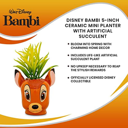 Disney Bambi 5-Inch Ceramic Mini Planter with Artificial Succulent - color: Bambi