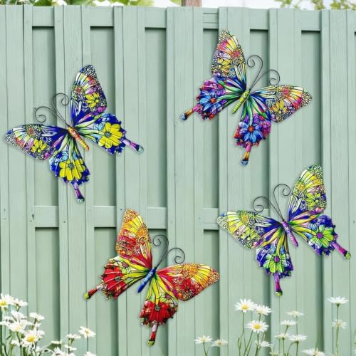 RLPZDWH Metal Butterfly Wall Decor, 4 Pack