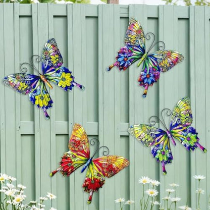 RLPZDWH Metal Butterfly Wall Decor, 4 Pack