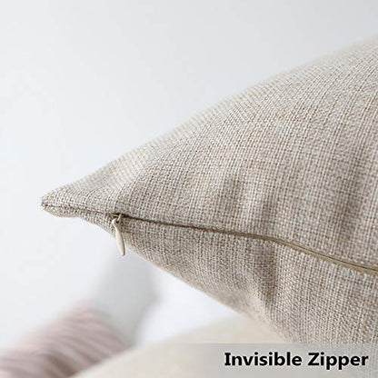 Home Brilliant Linen Burlap Throw Pillow Covers for Couch Sofa Beige Cream Pillow Covers 16x16, Set of 2, Light Linen - color: Light Linen, size: 16" x 16" (Pack of 2)
