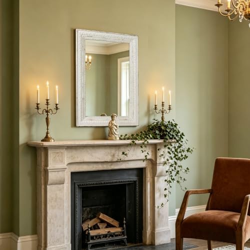 Large Vintage Mirrors for Wall 24 x 36 inches, Distressed White